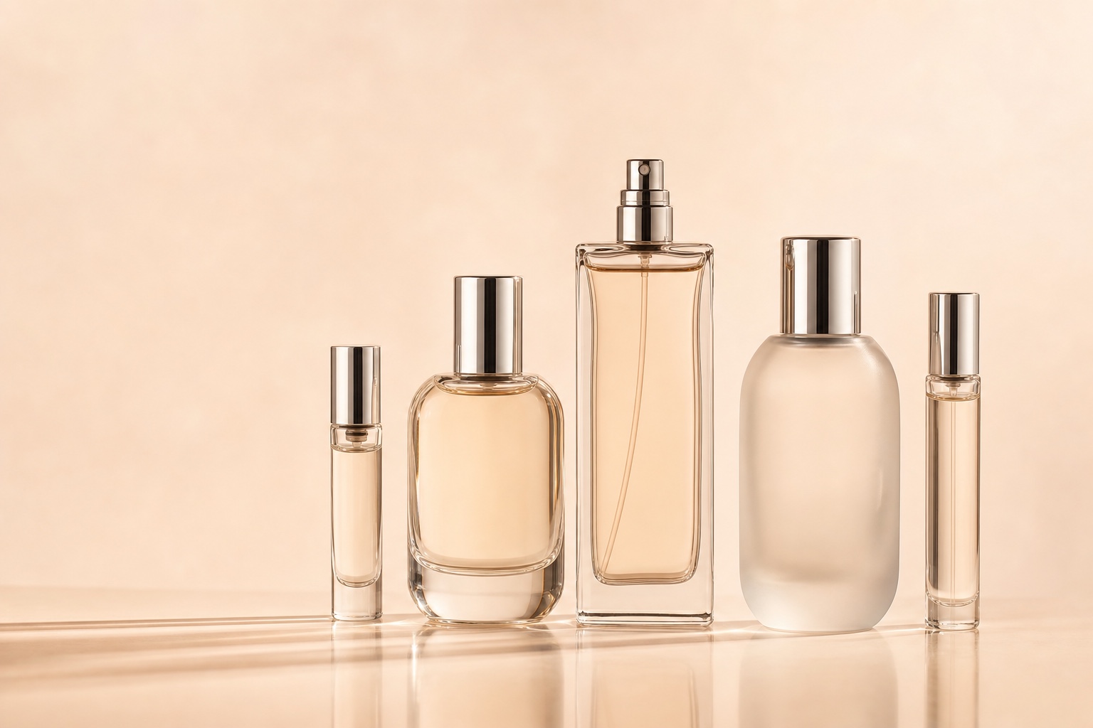 Luxury fragrance bottle collection — glass flacons atomiser roll-on — Vella