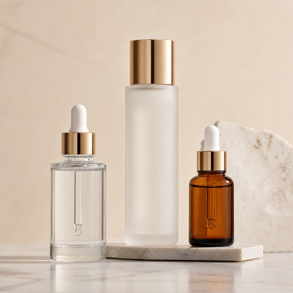 Fragrance gift set with glass flacons and rigid box