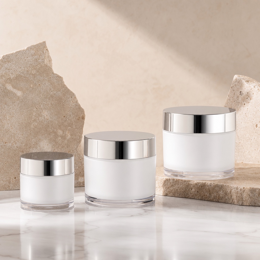 Cosmetic jars for refillable format